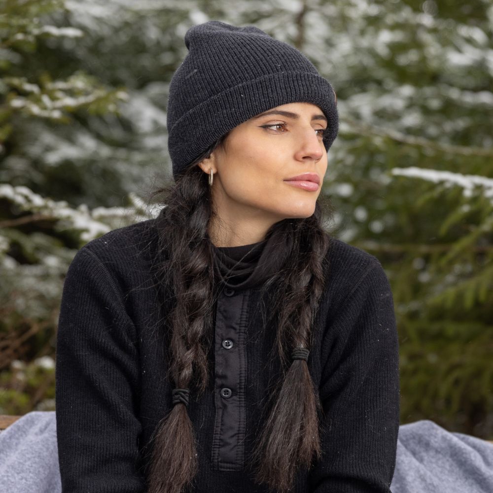 Tuque côtelée en laine mérinos
